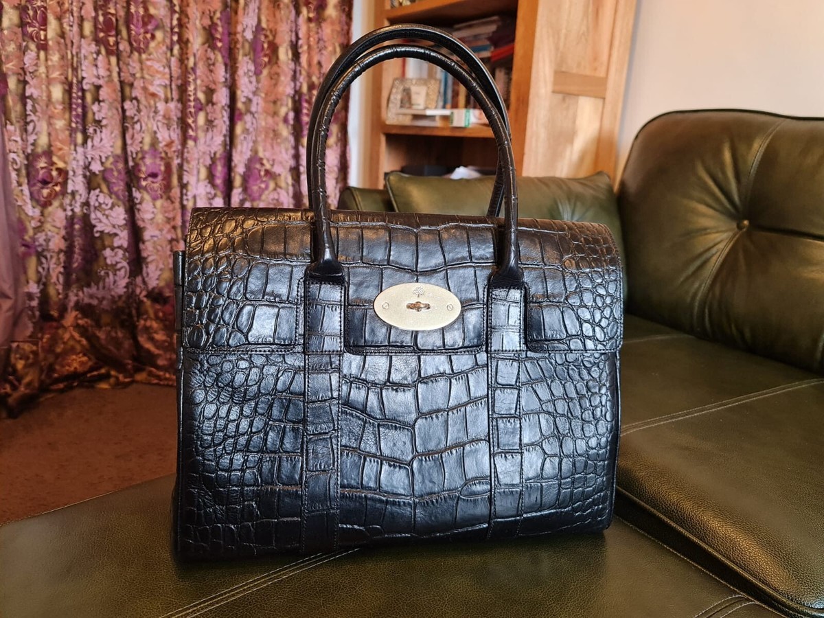 Mulberry Bayswater Black Croc Handbag UK