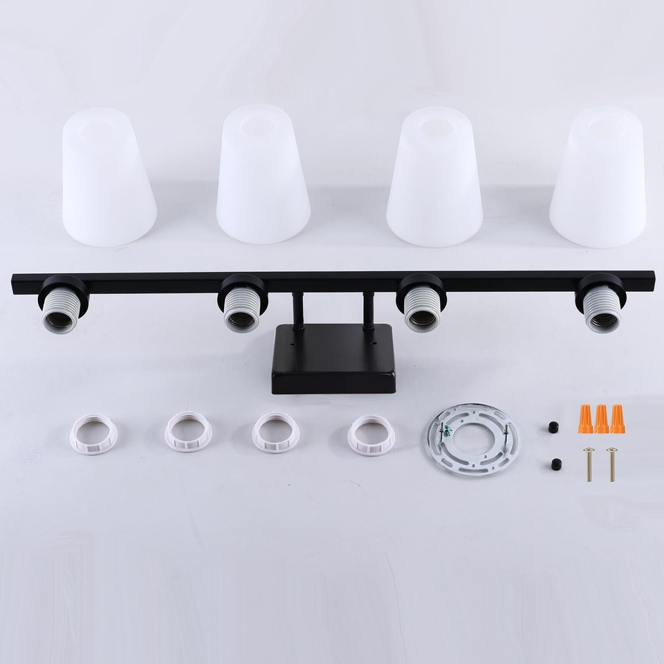 CONUCK 4 Light Bathroom Light Fixture Black Bathroom Lights Over Mirror