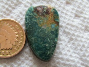 Turquoise Cabochon 16 carat Cab Unknown Origin Web Blue Green Boulder