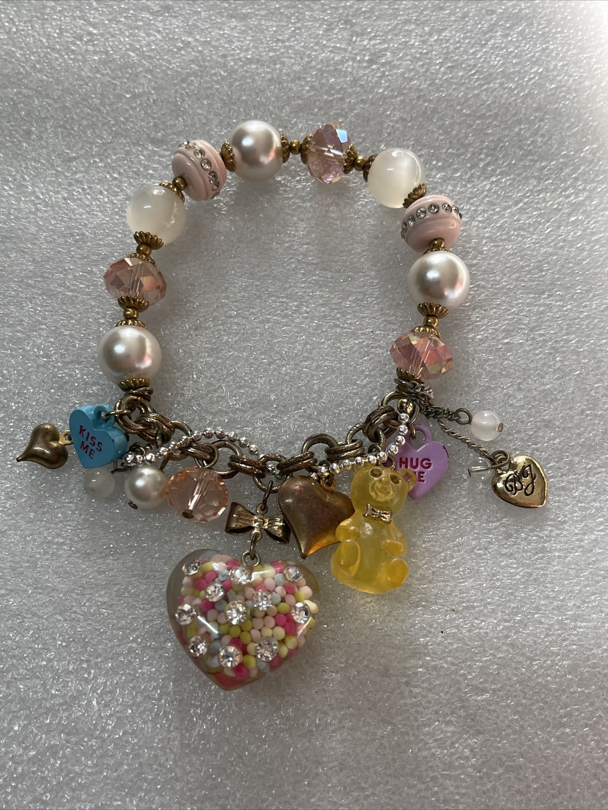 Betsey Johnson Candy Land Gummy Bear Lucite Heart Str… Gem