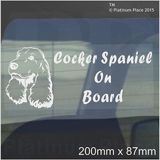 Cocker Spaniel Dog On Board Stickers Car Van Truck Self Adhesive Pet Window Sign
