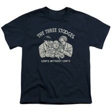 Three Stooges Kids T-Shirt Gents Without Cents Navy Tee