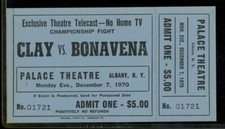 7 de diciembre de 1970 Cassius Clay Ali vs. Bonavena ¡MIRA EL BOLETO COMPLETO!
