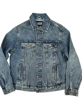 LAZER Trucker Denim Jacket Mens Size Small Medium Wash Classic Style NWT
