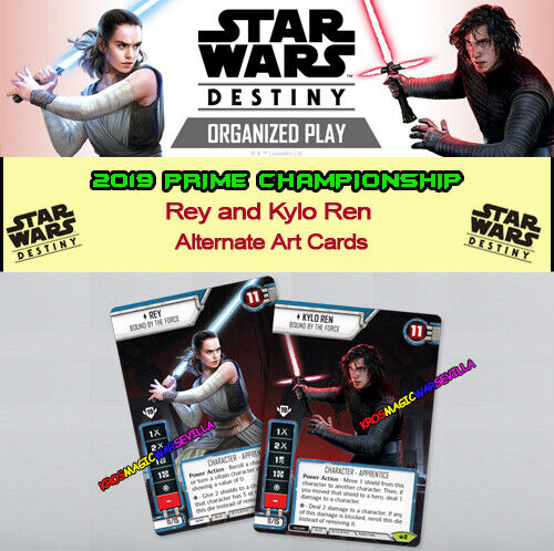 Star Wars Destiny 2019 Prime Championship Rey and Kylo Ren Promo Alternate Cards - Afbeelding 1 van 1
