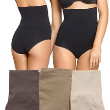 Yummie Tummie Womens Cameo Firm Control High Waist Shaping Smoothing Brief