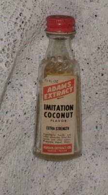 Adams Extract Imitation Coconut Flavor extra strength 1/2 oz 