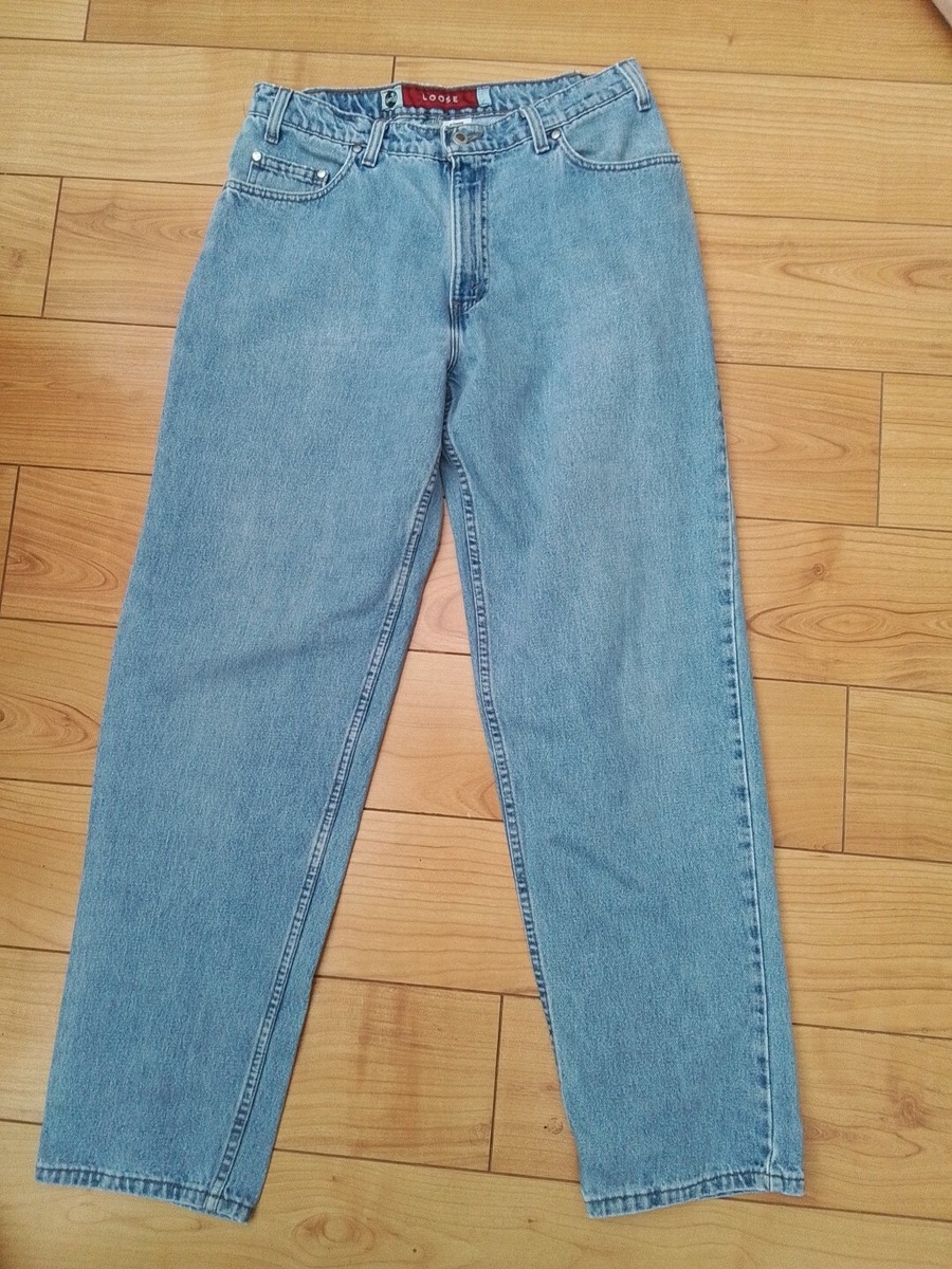 VINTAGE LEVI SILVER TAB LOOSE TAPERED JEANS W33 L32 . Made IN USA 