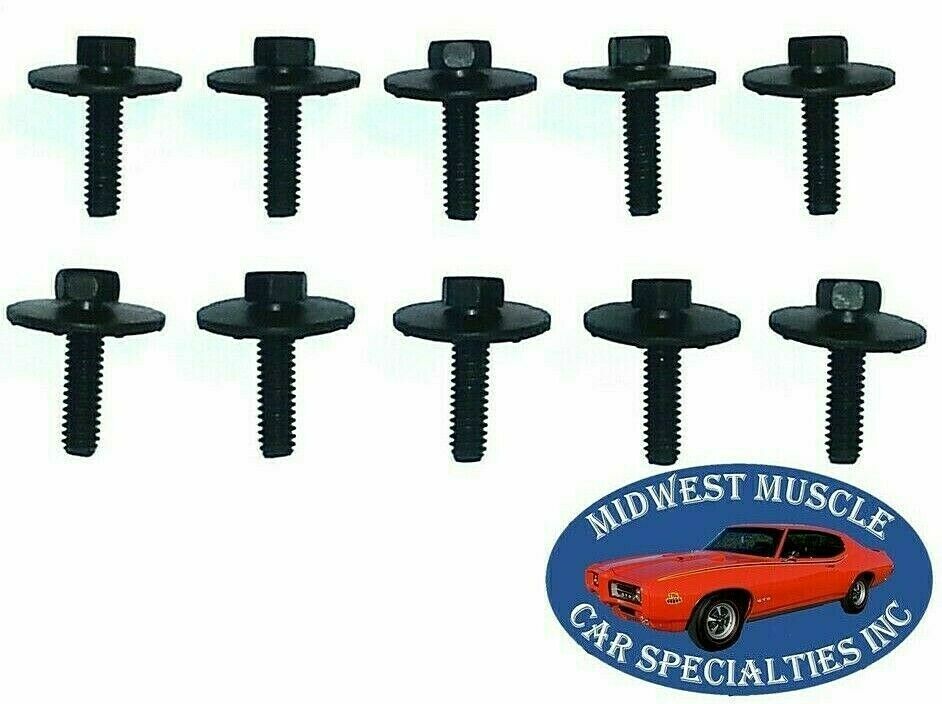 GM Body Fender Grille Trunk Frame Factory Correct 1/4-14 Bolt Bolts 10pcs L