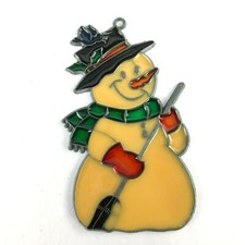 Vintage Snowman Christmas Tree Ornament Makit  Bakit Make It Bake It Suncatcher