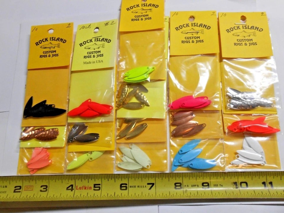 ROCK ISLAND SPORTS Willow Leaf 10 ct Spinner Blades # 2