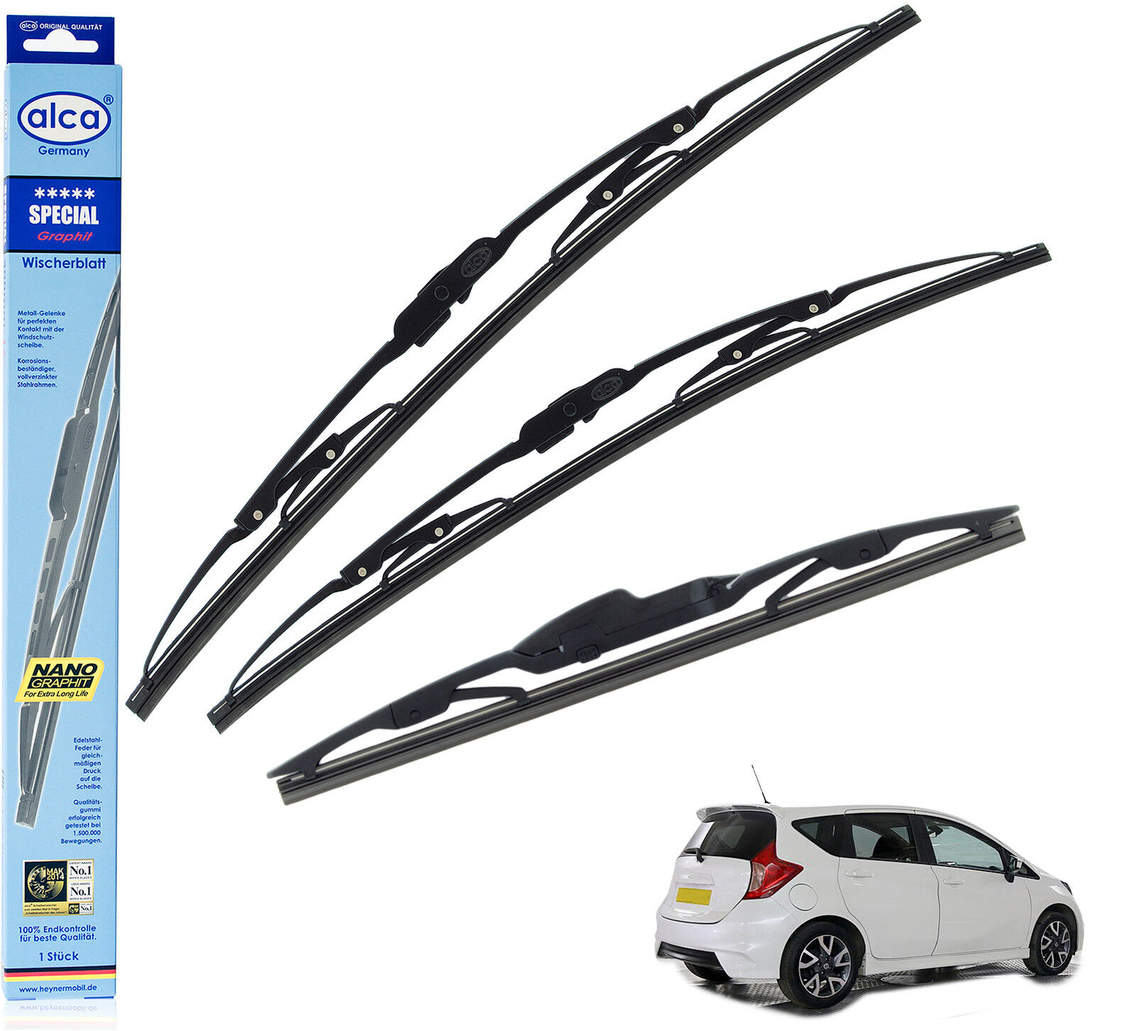 Fits Nissan Note 2013-2021 Standard Wiper Blades Set Of AS26"13"12"ARC Alca