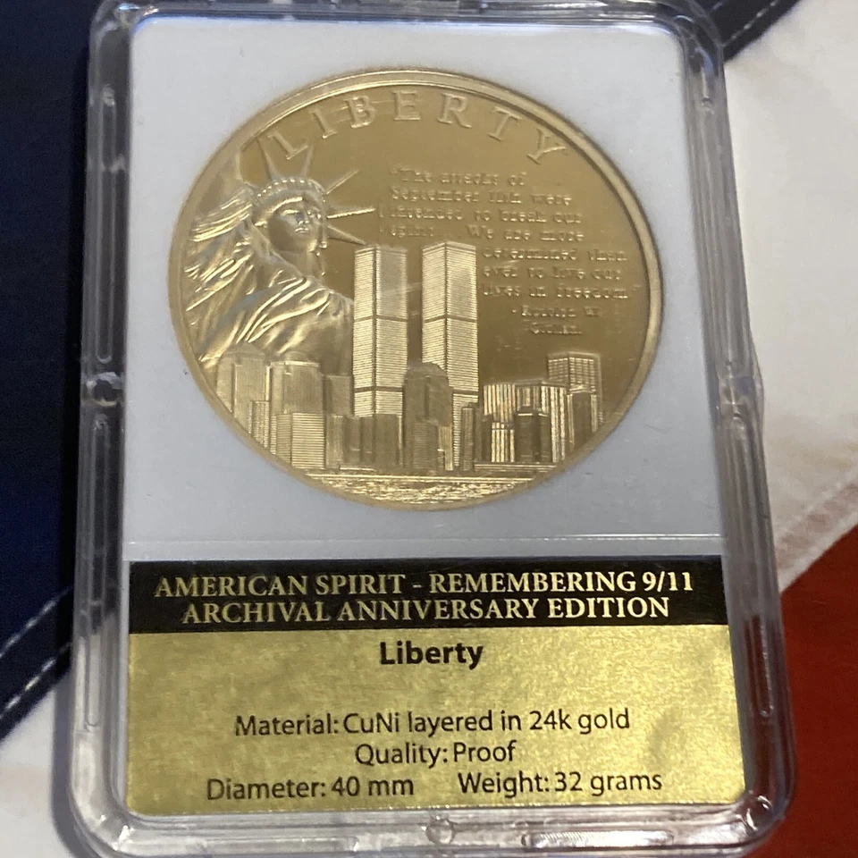 LIBERTY - REMEMBERING 9/11 COMMEMORATIVE COIN ARCHIVAL ANNIVERSARY PROOF - Image 2 of 4