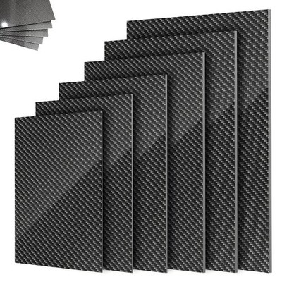 Carbon Platte Dicke 0,2mm - 10mm Hochglanz CFK Kohlefaser Plate 3K Größe Wählbar