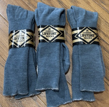Haband Lifetime Lot of 3 Men  s Sports Crew Socks 10-13 USA Grey NOS Vintage
