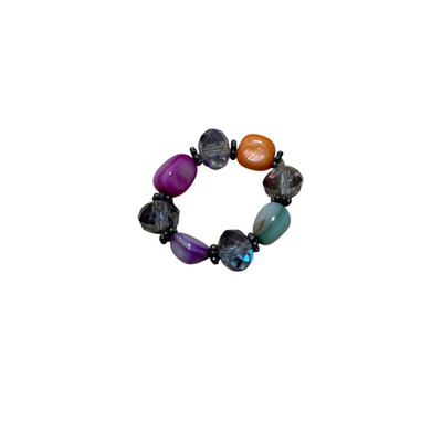 Multi Gemstone Adjustable Ring