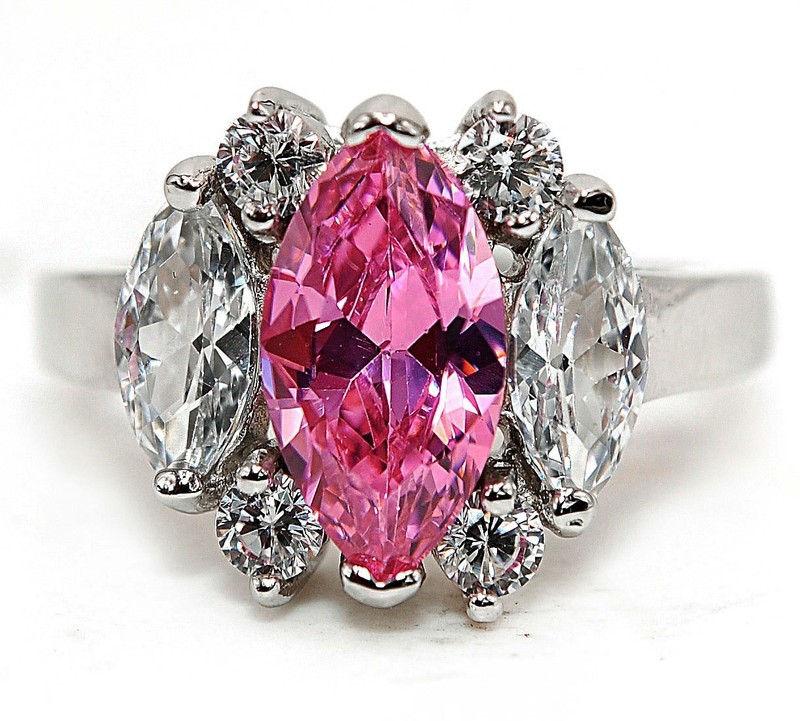 2CT Heat Treated Pink Topaz 925 Solid Genuine Sterling Silver Ring Sz 8 MM5-3
