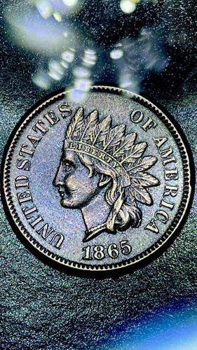1865 Indian Head Penny About Uncirculated Details Nice Coin
