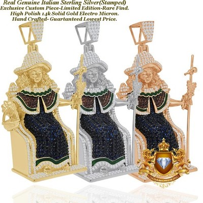 74+Grams VVS1/D Genuine Silver Santo Nino De Atocha Custom Pendant Charm Big 3''