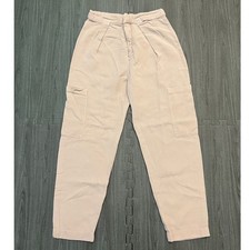Zara Kids Light Pink Cargo Tapered Pants Size 13-14 Utility Trousers