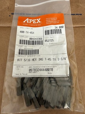Apex 480-TX-45X | 5/16 in. Torx Insert Bit, T-45, 1 1/4 in.  B-06