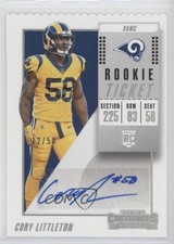 2018 Panini Contenders Stubs 12/58 Cory Littleton #311 Auto yn4