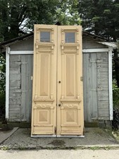 Original Antique 10’ Pine Early 1900s Church Double Doors