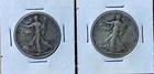 TWO (2) LOT WALKING LIBERTY HALF DOLLARS - 1936 & 1937  SILVER .50 CENTS COINS