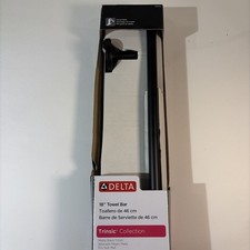 Delta 75918-BL Trinsic 18" Wall Mounted Towel Bar, Matte Black NEW - OPEN BOX