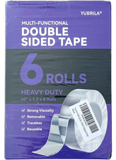 Multi-Function Double Sided Tape - 6 Rolls - 40" x 1.2 x 6 Rolls - NEW  Sealed