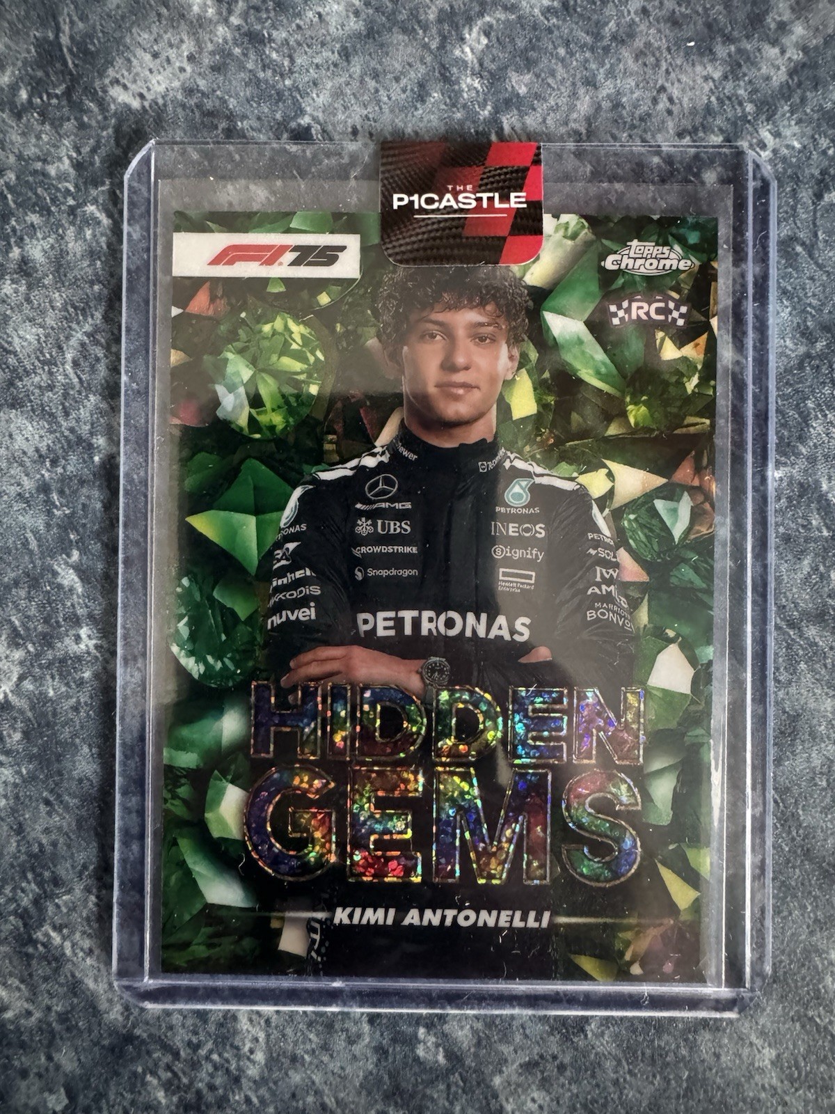 2025 Topps Chrome Formula 1 Kimi Antonelli Hidden Gems SSP Case Hit