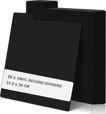 20 Pcs Vinyl Record Dividers, 12.4"x13.4" Plastic Record Divider with Tabs, Reus
