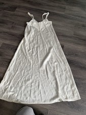 Victorias Secret Gold Label Long Slip Nightgown Lingerie Lace Ivory L