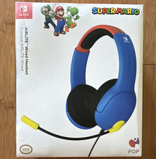 PDP AIRLITE Wired Headset Super Mario for Nintendo Switch 3.5mm Flip Mute Mic