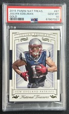 POP1 JULIAN EDELMAN PSA 10 2015 PANINI NATIONAL TREASURES 87 GOLD 33/49 PATRIOTS