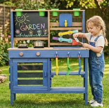 Outdoor Kids Pretend Play Wooden Mud Kitchen