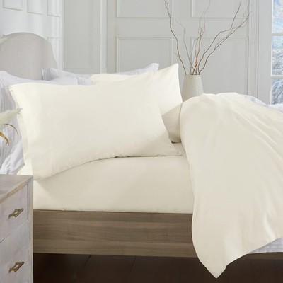 100 Turkish Cotton Flannel Sheet Set | 4 Piece Deep Pocket Solid Cozy Winter ...