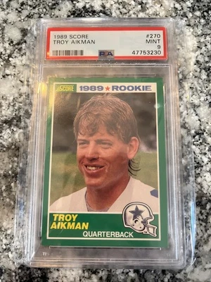 Troy Aikman Football Grade 9 Rookie Sports Trading Cards