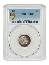 1940 10C PCGS PR68 - Mercury Dime