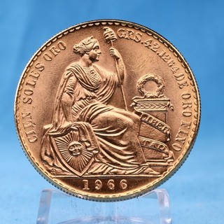 Peru 100 Soles de Oro 1966 Libertad 46 8071 g Gold 900 VZ/ST
