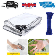 Clear Heavy Duty Tarpaulin 140g/m² Waterproof Heavy Duty Clear Tarp With Eyelets