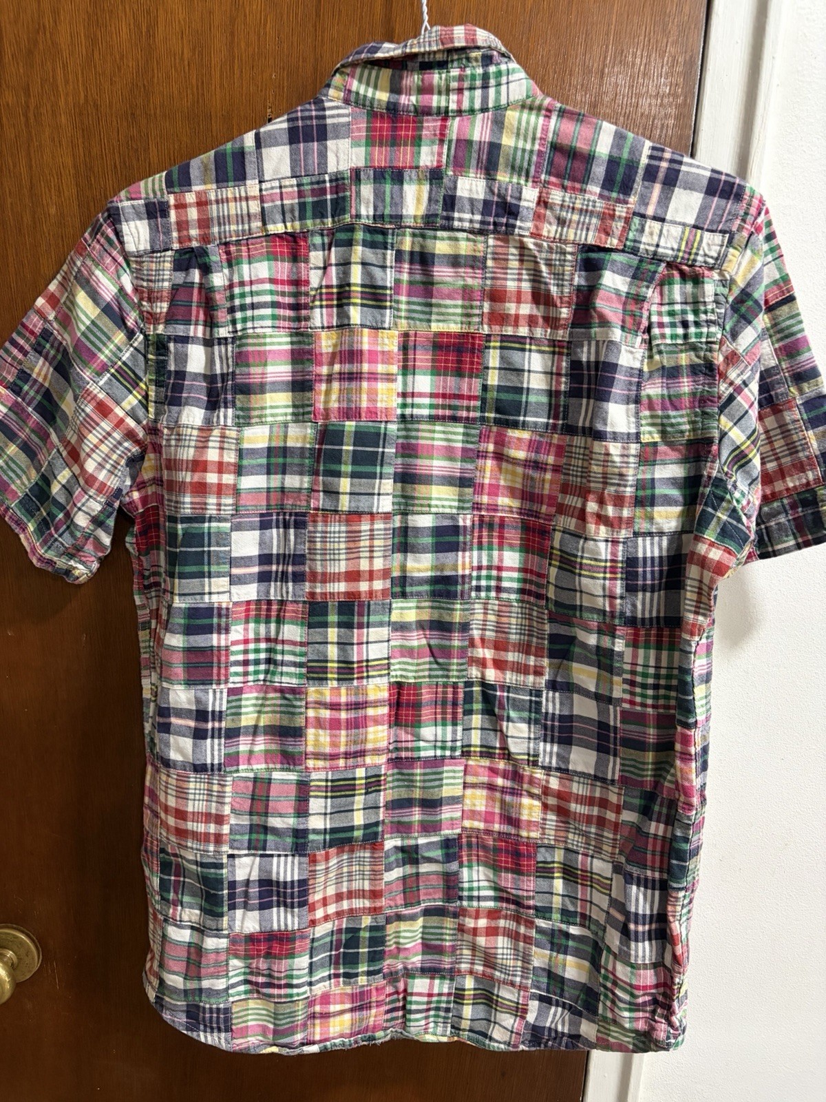 GAP Patchwork Madras Short-sleeve Button-down Shi… - image 5