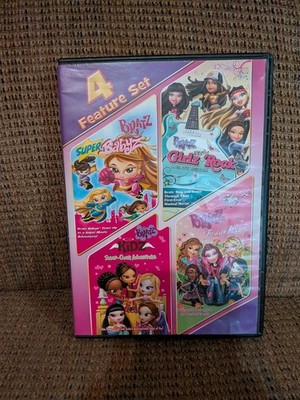 Bratz 4 Feat DVD Super Babyz/Girlz Rock Kidz Sleepover/Fashion Pixiez 1 disc 