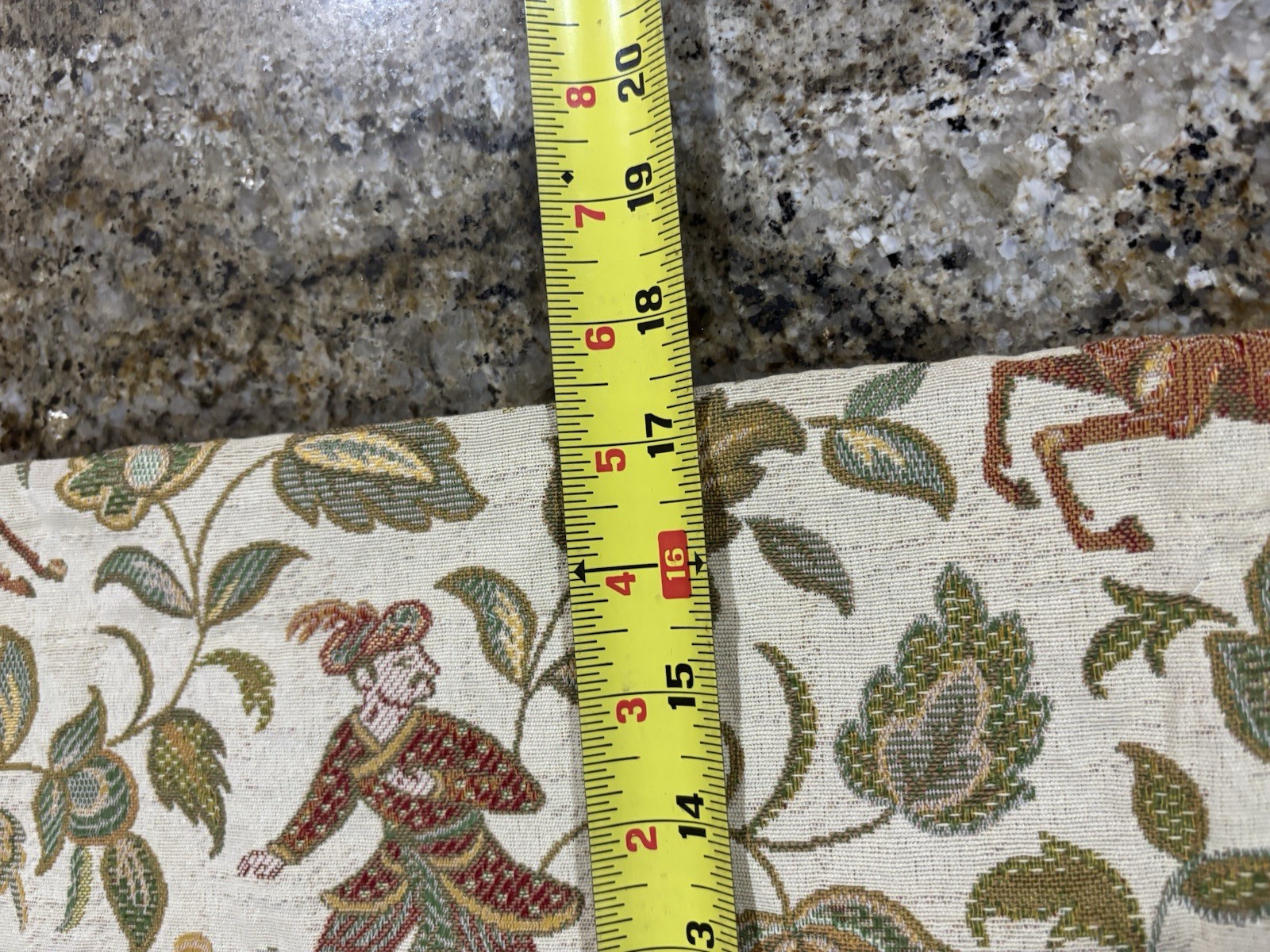 Vtg Custom Made Tapestry Valance Scalloped Fringe Asian Horse 53 X17