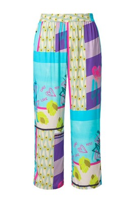 Angel of Style Damen große Größen Hose Straight Fit farbiger Alloverdruck