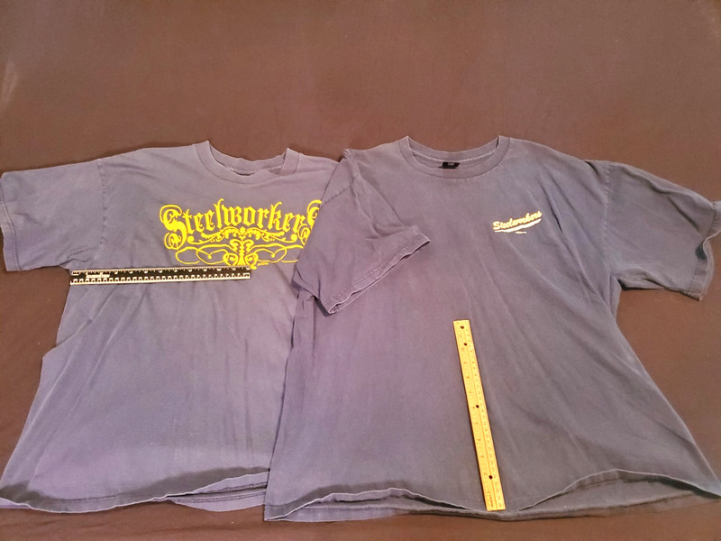 LOT of 2 Vintage USW United Steelworkers Union T-Shirts XL+XXL, SEE PICS! L@@K!