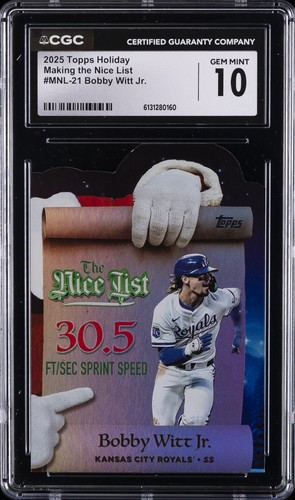 2025 TOPPS HOLIDAY MAKING THE NICE LIST #MNL-21 BOBBY WITT JR. CGC 10 GEM MINT