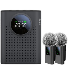Rechargeable Voice Amplifier Wireless Microphone Dual for Teachers Classroom,...