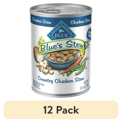 (12 pack) Blue Buffalo Blue's Country Chicken Stew Wet Dog Food, 12.5-oz can.NEW