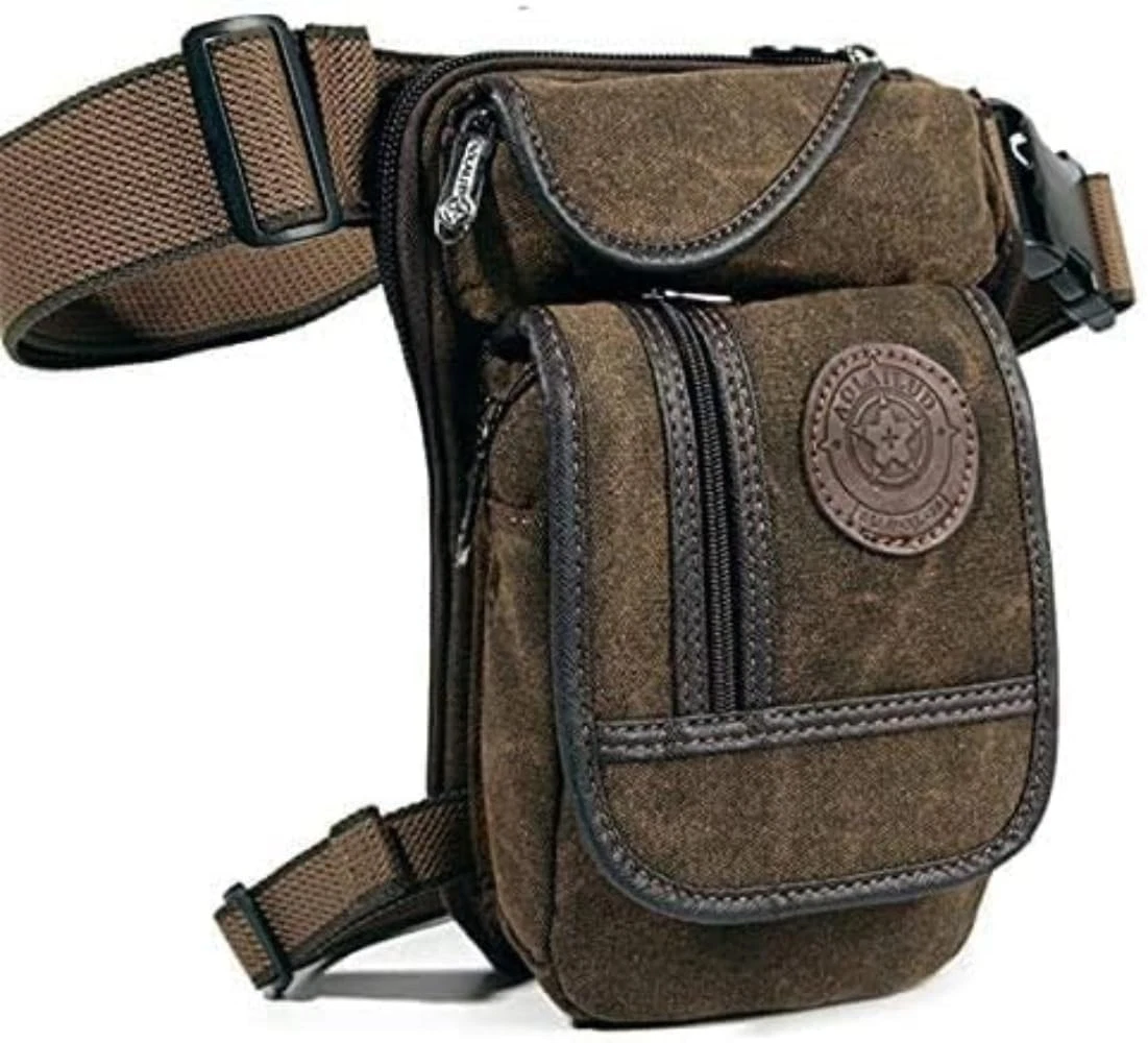 Canvas Drop Leg Bag Outdoor Waist Pack for Men Women Tactical Military Motorc...